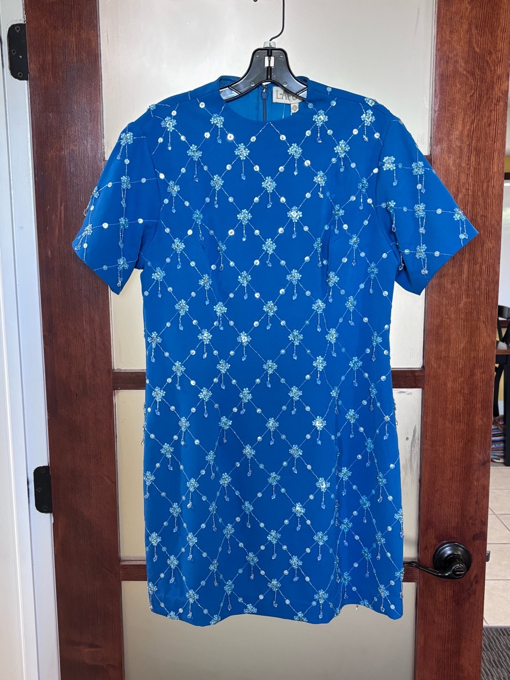 La Fuori Embellished Short Sleeve Mini Dress